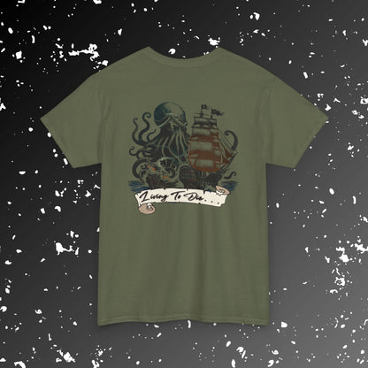 Living to Die Skull & Octopus Unisex Heavy Cotton Tee
