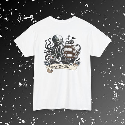 Living to Die Skull & Octopus Unisex Heavy Cotton Tee