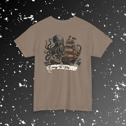 Living to Die Skull & Octopus Unisex Heavy Cotton Tee